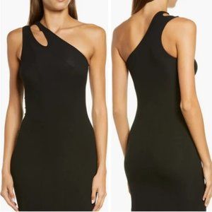 Skims Soft Lounge Ribbed Cut-Out One-Shoulder Dress